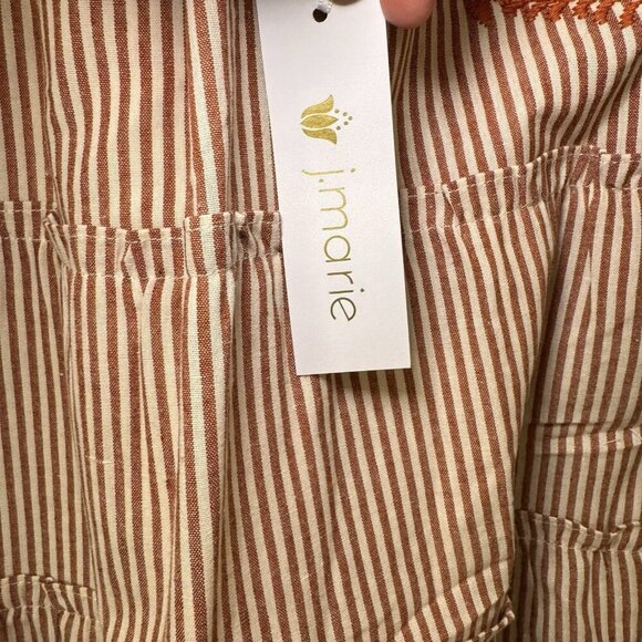 NWT J Marie embroidered Tiered Dress Size Medium Retail $128 Stripes - Picture 6 of 6